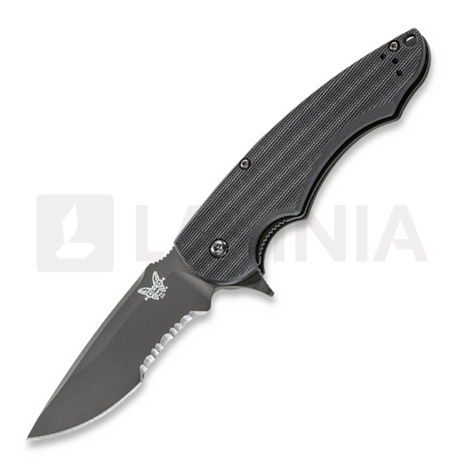 Nóż składany Benchmade Precinct, czarny, ząbkowane ostrze 320SBK