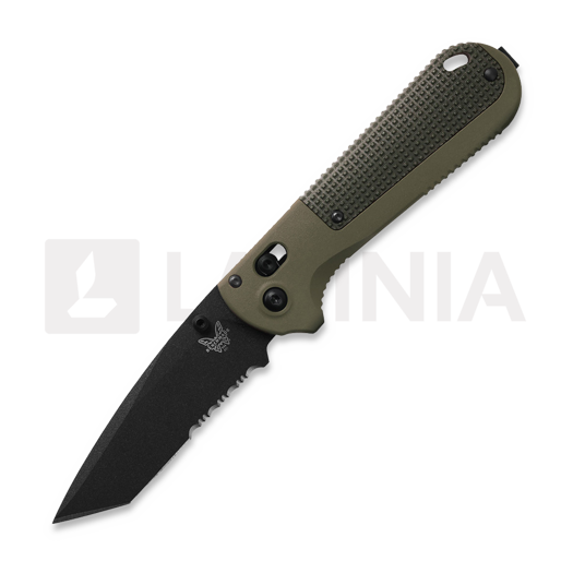 Nóż składany Benchmade Redoubt, ranger green, ząbkowane ostrze 431SBK-1