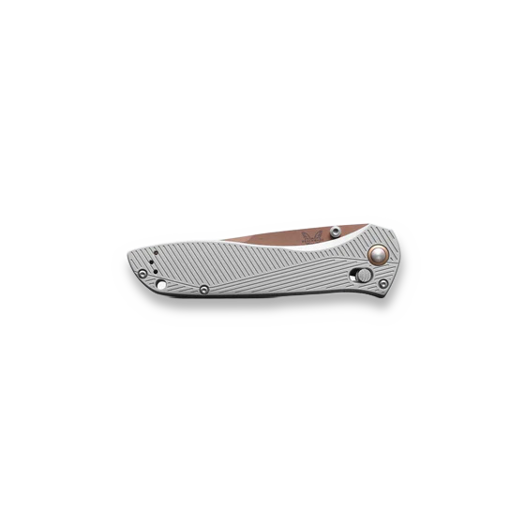 Benchmade Seven Ten S90V FDE PVD sulankstomas peilis, gray aluminum 710FE-24
