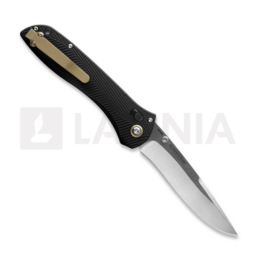 Benchmade Seven Ten M390 Satin sulankstomas peilis, black aluminum 710-25