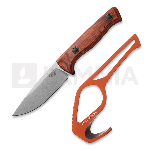 Benchmade SlipRidge Fixed Blade peilis, wood handle + Hook combo 15650-COMBO
