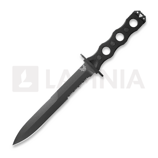 Nóż Benchmade SOCP Fixed Blade, czarny, ząbkowane ostrze 185SBK