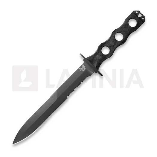 Benchmade SOCP Fixed Blade ナイフ, 黒, 鋸歯状 185SBK