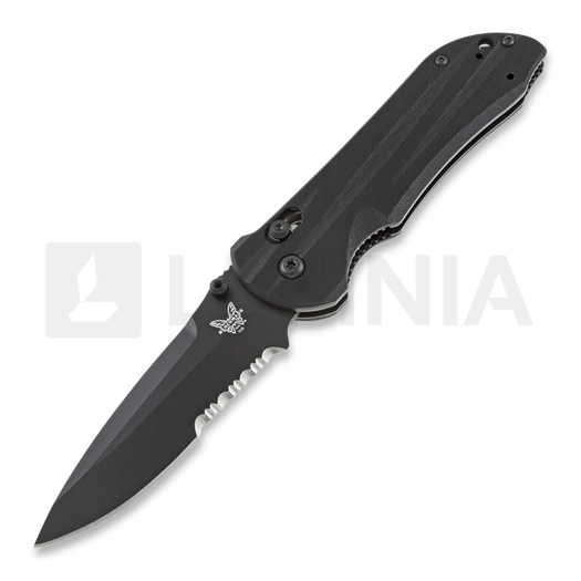 Benchmade Stryker Drop Point folding knife, black, combo edge 908SBK