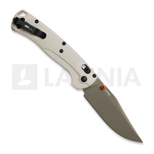 Benchmade Taggedout Elmax Forest Green Cerakote 折り畳みナイフ, tan grivory 15536GN-01