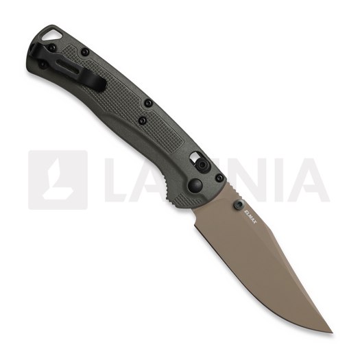 Benchmade Taggedout Elmax Tan Cerakote foldekniv, deep olive grivory 15536TN-02