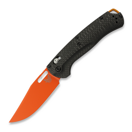 Benchmade Taggedout Magnacut Orange Cerakote folding knife, Carbon Fiber 15535OR-01
