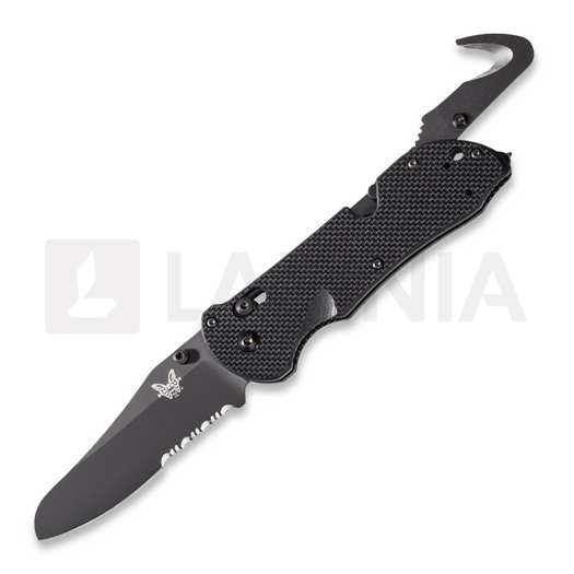 Nóż składany Benchmade Triage, czarny, ząbkowane ostrze 915SBK