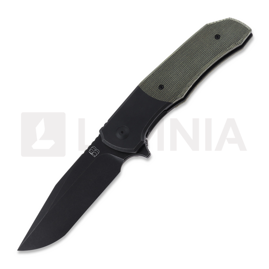Berg Blades Iron Wolf DLC 접이식 나이프, green canvas micarta