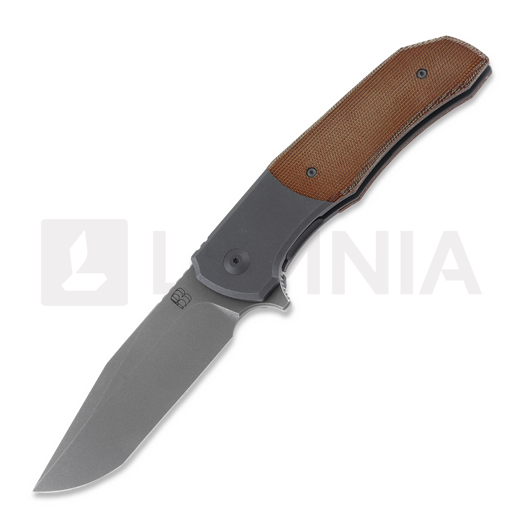 Berg Blades Iron Wolf Stonewash Taschenmesser, brown canvas micarta