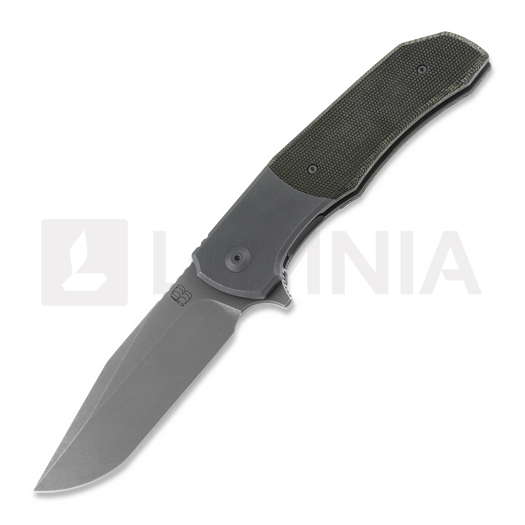 Nóż składany Berg Blades Iron Wolf Stonewash, green canvas micarta