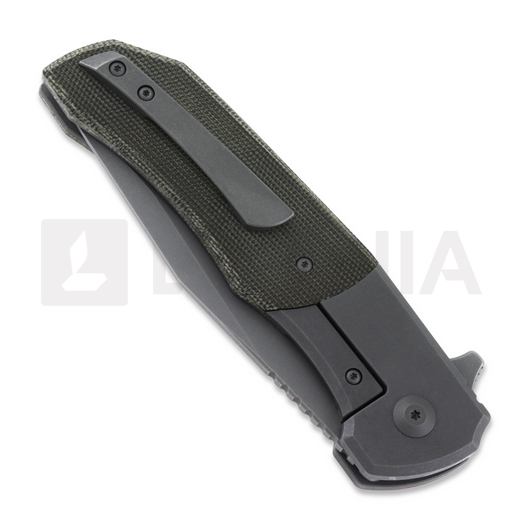 Berg Blades Iron Wolf Stonewash sulankstomas peilis, green canvas micarta