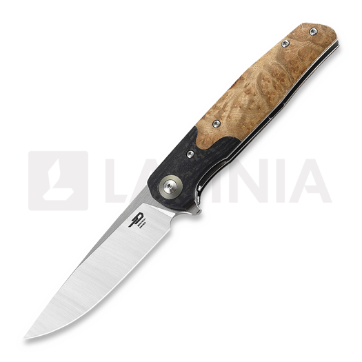 Складной нож Bestech Ascot - Satin - G10 + CF + Lightburl Wood, чёрный