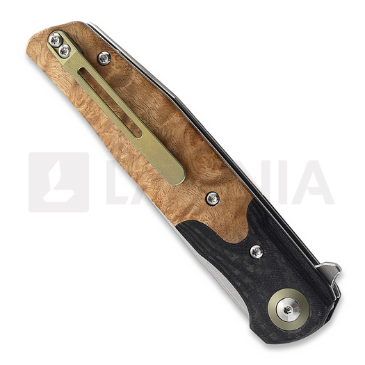 Zavírací nůž Bestech Ascot - Satin - G10 + CF + Lightburl Wood, černá