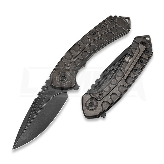 Navalha Bestech Buwaya - Blackwash - Titanium, preto