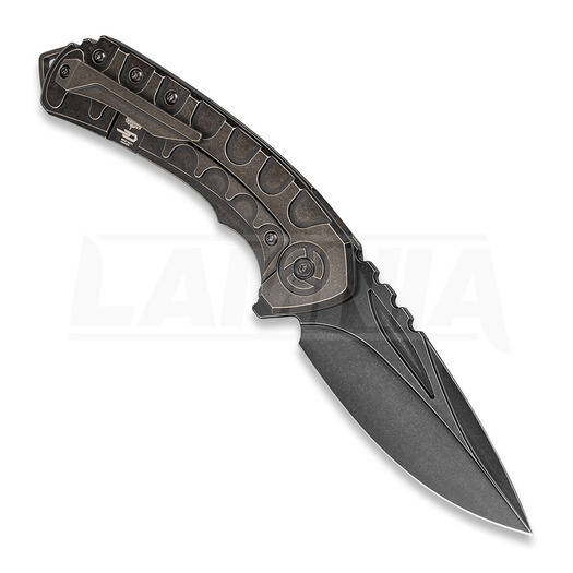 Bestech Buwaya - Blackwash - Titanium k&auml;&auml;nt&ouml;veitsi, musta