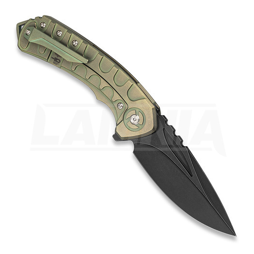 Bestech Buwaya - Blackwash - Titanium k&auml;&auml;nt&ouml;veitsi, vihre&auml;