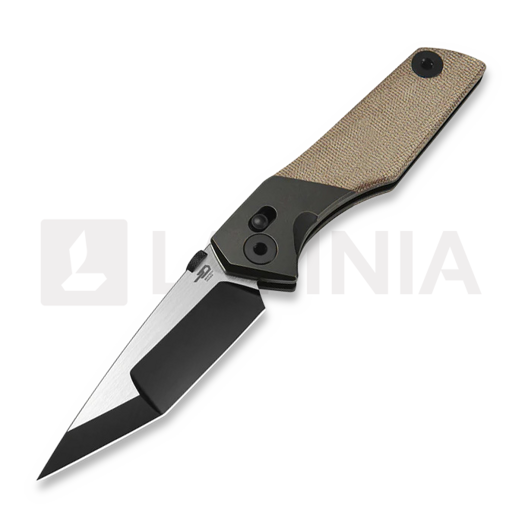 Bestech Cetus - PVD + Satin - Natural Canvas Micarta