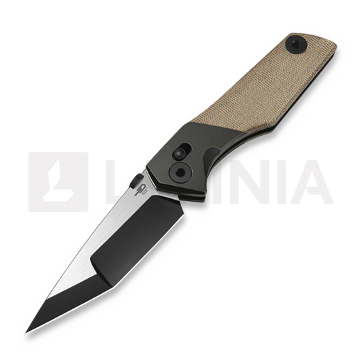 Bestech Cetus - PVD + Satin - Natural Canvas Micarta