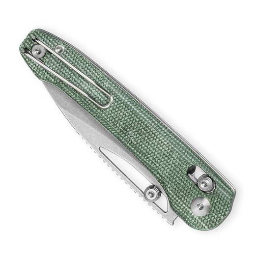 Bestech Cobber - Stonewash - Micarta 접이식 나이프, 초록