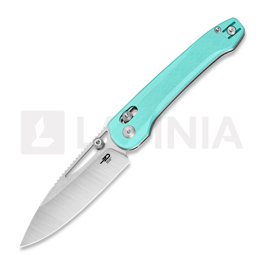 Bestech Cobber - Stonewash + Satin - G10 kääntöveitsi, light blue