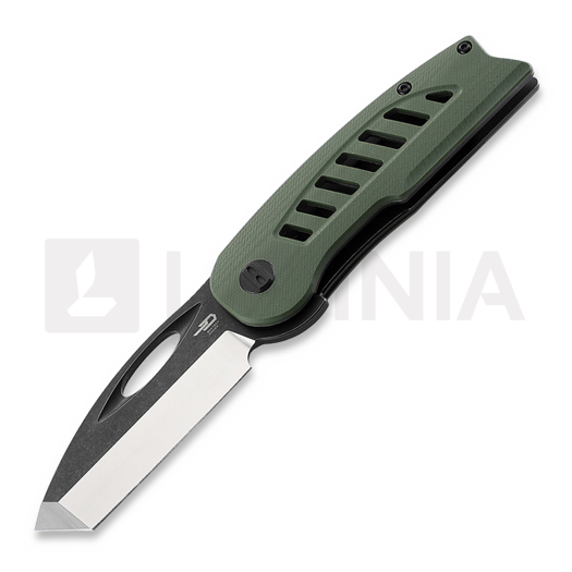 Bestech Explorer - Blackwash + Satin - G10 folding knife, green