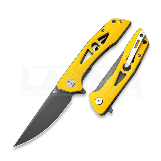 Couteau pliant Bestech Eye of Ra - Gray PVD - G10, jaune