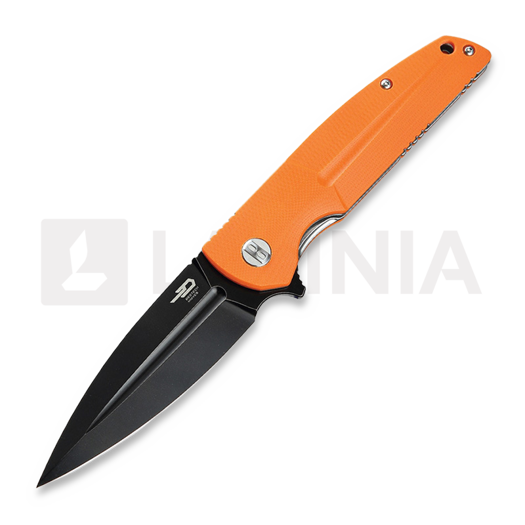 Bestech Fin - Blackwash - G10 foldekniv, orange
