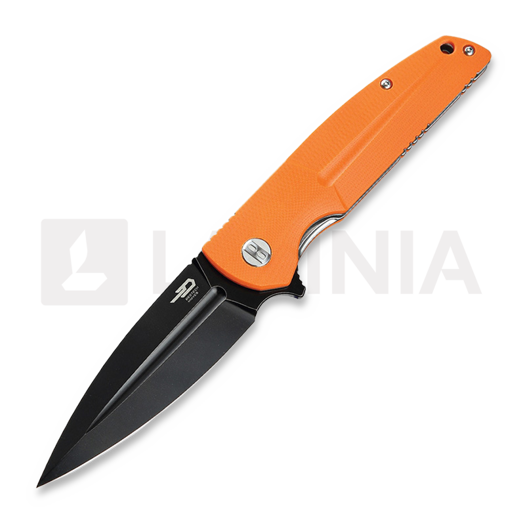 Nóż składany Bestech Fin - Blackwash - G10, pomarańczowa