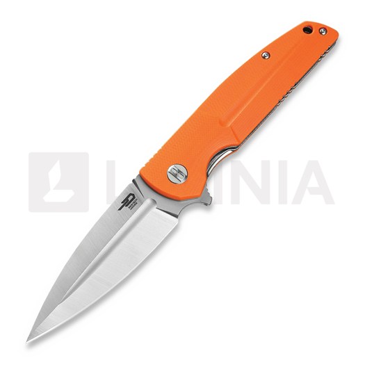 Bestech Fin - Satin - G10 foldekniv, oransje