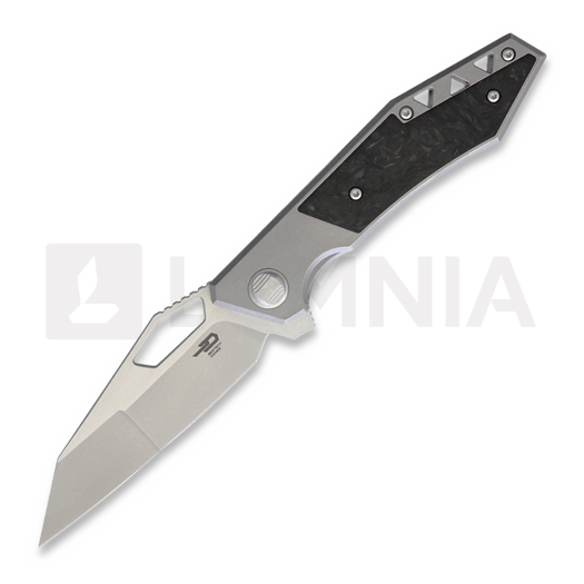 Zavírací nůž Bestech Fractal - Stonewash + Satin - CF, šedá