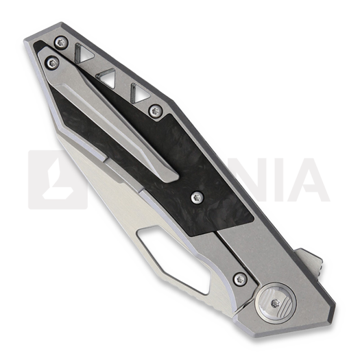 Bestech Fractal - Stonewash + Satin - CF kääntöveitsi, harmaa