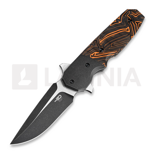 Skladací nôž Bestech Freefall - Blackwash + Satin - G10, čierna, oranžová