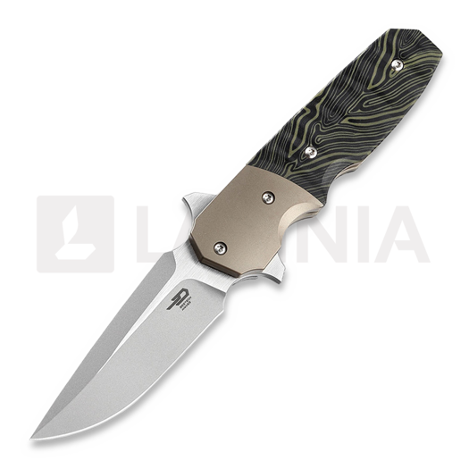Navalha Bestech Freefall - Stonewash + Satin - G10, preto, verde