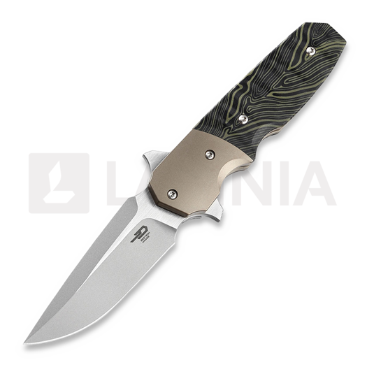 Coltello pieghevole Bestech Freefall - Stonewash + Satin - G10, nero, verde