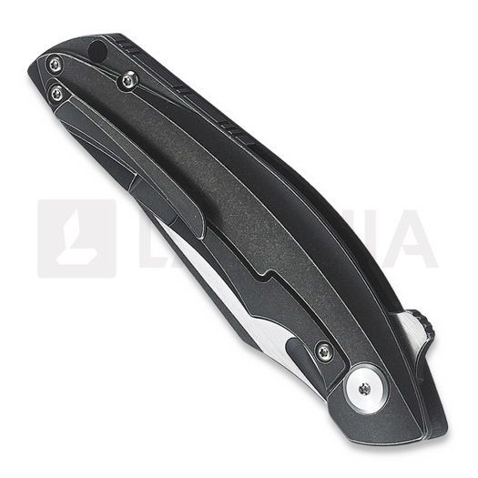 Bestech Ghost - Blackwash + Satin - CF kääntöveitsi, musta