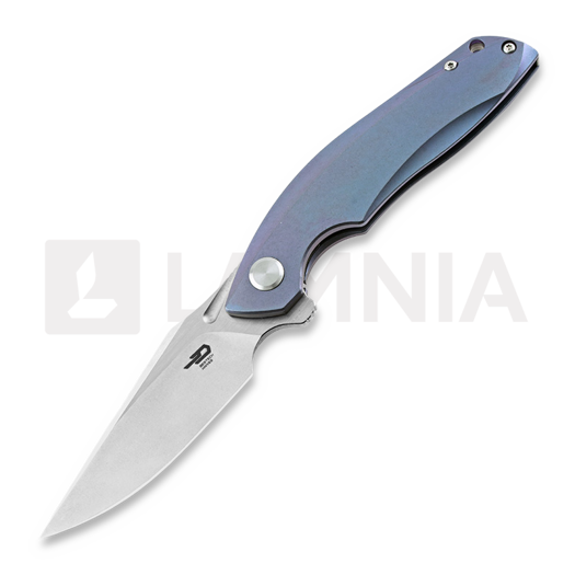 Navalha Bestech Ghost - Stonewash + Satin - Titanium, azul