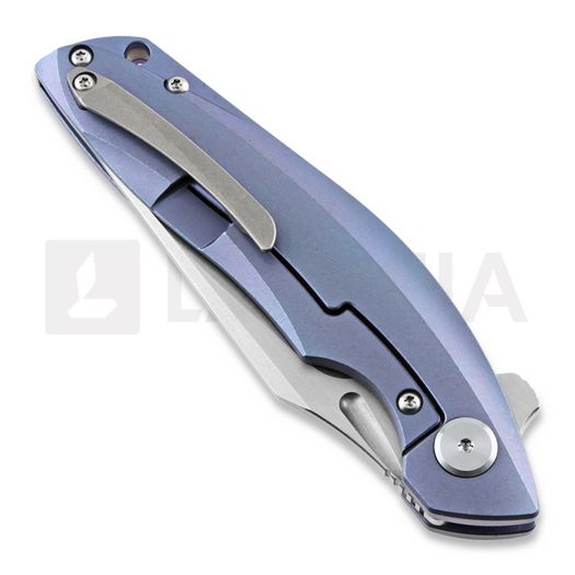 Zavírací nůž Bestech Ghost - Stonewash + Satin - Titanium, modrá