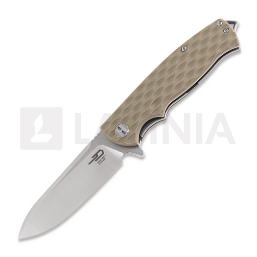Skladací nôž Bestech Grampus - Stonewash + Satin - G10, beige