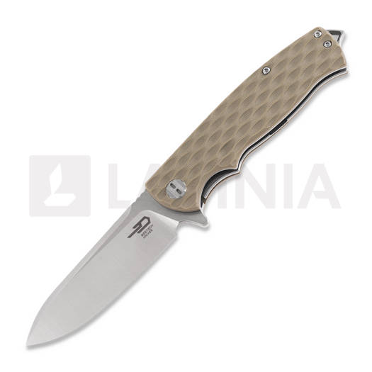 Skladací nôž Bestech Grampus - Stonewash + Satin - G10, beige