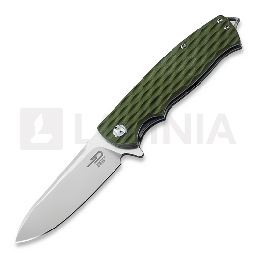 Bestech Grampus - Satin + Stonewash - G10 kääntöveitsi, vihreä
