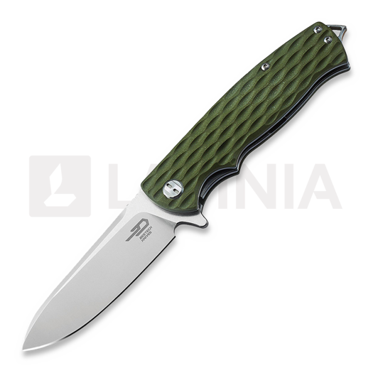 Bestech Grampus - Satin + Stonewash - G10 접이식 나이프, 초록