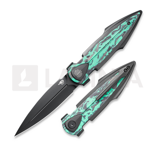 Складной нож Bestech IKA Dagger - Black PVD - CF, GID Marble