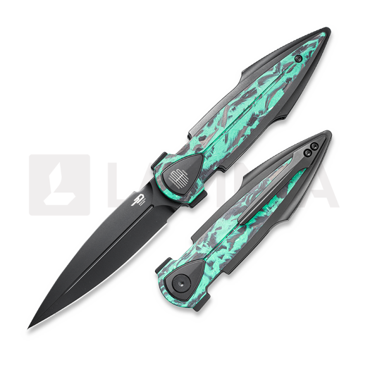 Складной нож Bestech IKA Dagger - Black PVD - CF, GID Marble