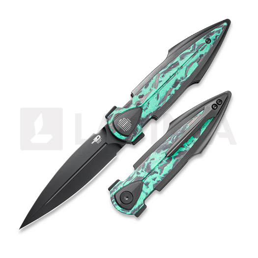 Складной нож Bestech IKA Dagger - Black PVD - CF, GID Marble