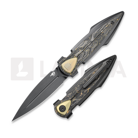 Nóż składany Bestech IKA Dagger - Black PVD - CF, Gold Marble