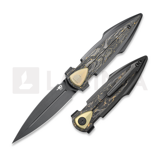 Складной нож Bestech IKA Dagger - Black PVD - CF, Gold Marble