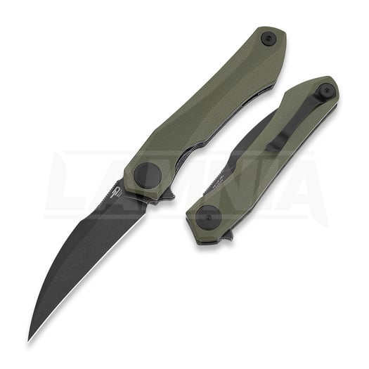 Navalha Bestech Ivy - Blackwash - G10, verde oliva