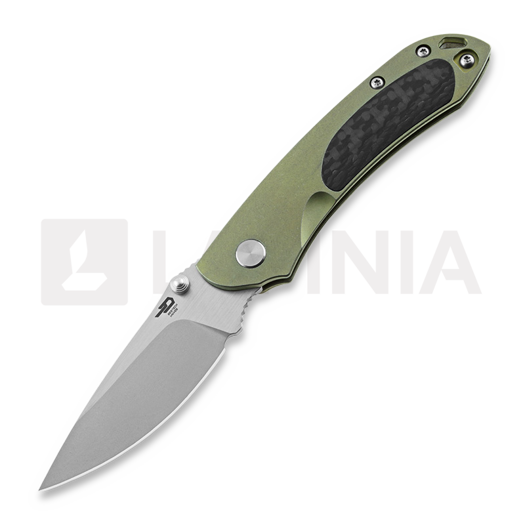 Navalha Bestech Junzi - Blastwash + Satin - Titanium, verde