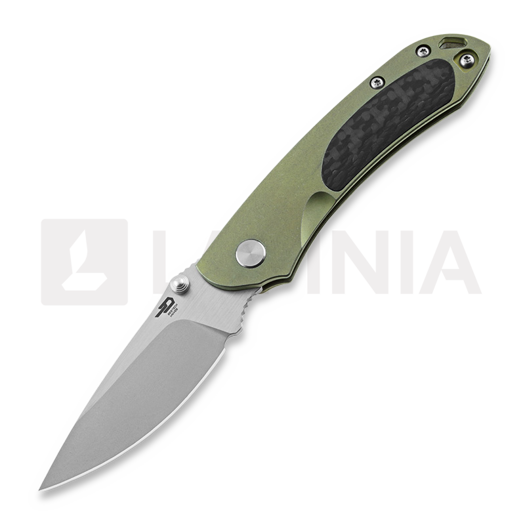 Bestech Junzi - Blastwash + Satin - Titanium Taschenmesser, grün